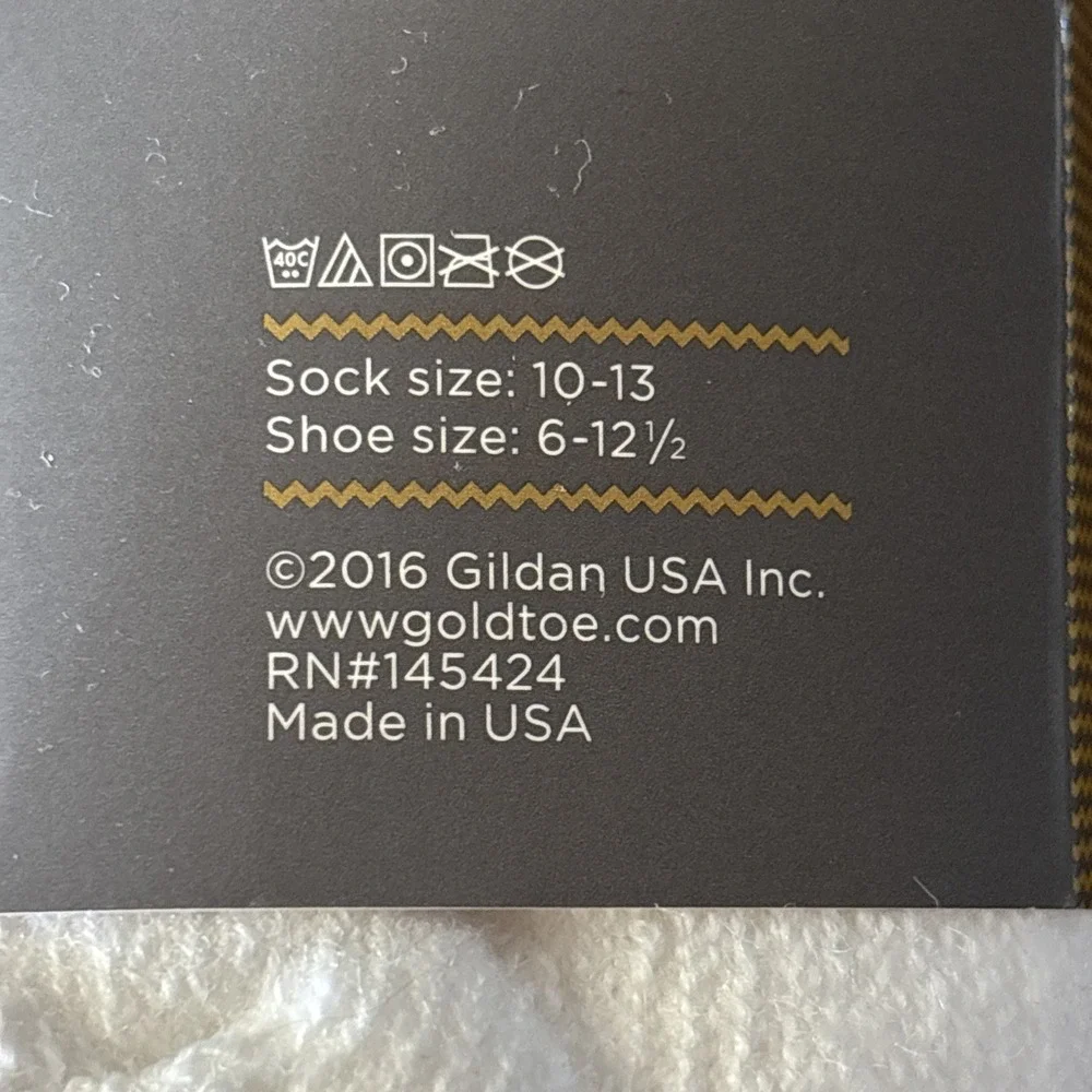 NWT Gold Toe Men's Ultra Tec Acrylic Nylon White Crew Socks (3X) Sz. 10-13 New